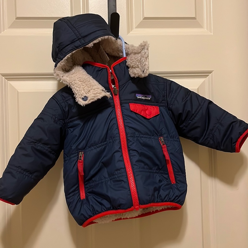 Patagonia Kids Puffer Jacket - Navy and Red